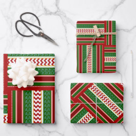 Weihnachtsbänder Geschenkartikel Trio Geschenkpapier Set