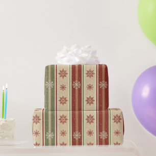 Weihnachtsbänder mit rustikalen Schneeflocken Weih Geschenkpapier