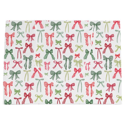 Weihnachtsbänder und -bänder grün und rot große geschenktüte (Vorderseite)