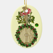 WEIHNACHTSbanjo MIT MISTELZWEIGEN UND Keramikornament (Hinten)