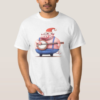 Weihnachtsbanjo-Schwein-Shirt T-Shirt