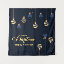 Weihnachtsbanner blauer goldene Dekoration Urlaub Wandteppich
