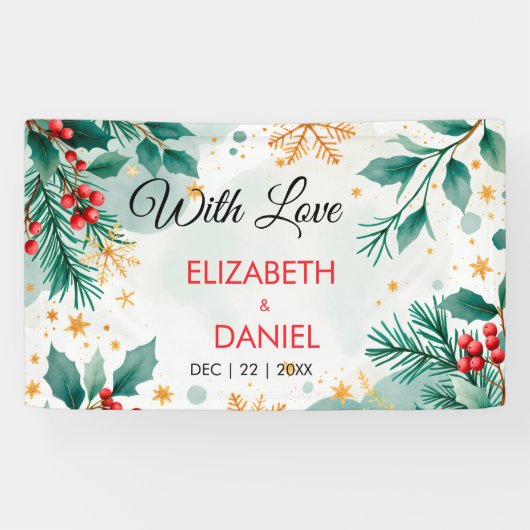 Weihnachtsbanner mit Wasserfarbe Banner (Horizontal)