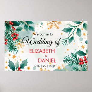 Weihnachtsbanner mit Wasserfarbe Poster