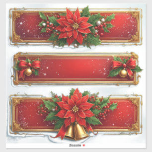 Weihnachtsbanner mit Weihnachtssternen Aufkleber
