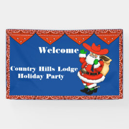 Weihnachtsbanner Red Bandana Cowboy Santa Banner