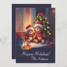 Weihnachtsbär 10, Happy Holidays, Weihnachtskarte Einladung
