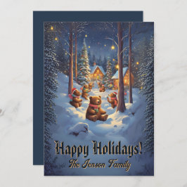 Weihnachtsbär 13, Happy Holidays, Weihnachtskarte Einladung