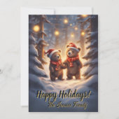 Weihnachtsbär 14, Happy Holidays, Weihnachtskarte Einladung (Vorderseite)