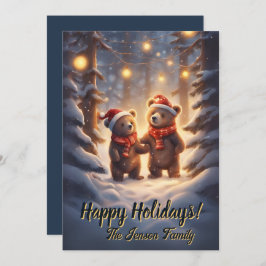 Weihnachtsbär 14, Happy Holidays, Weihnachtskarte Einladung