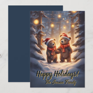 Weihnachtsbär 14, Happy Holidays, Weihnachtskarte Einladung