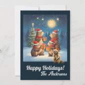 Weihnachtsbär 7, Happy Holidays, Weihnachtskarte Einladung (Vorderseite)