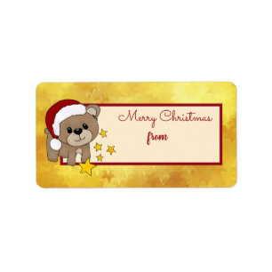 Weihnachtsbär Adressaufkleber