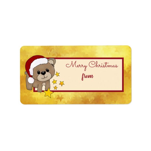 Weihnachtsbär Adressaufkleber (Vorne)