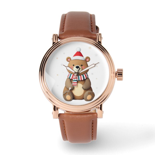 Weihnachtsbär Armbanduhr (Vorderseite)