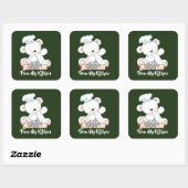 Weihnachtsbär Backkochaufkleber Quadratischer Aufkleber (Blatt)