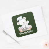 Weihnachtsbär Backkochaufkleber Quadratischer Aufkleber (Umschlag)