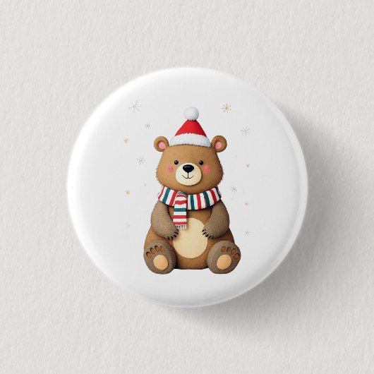 Weihnachtsbär Button (Vorderseite)