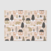 Weihnachtsbär Dorf Pink Black Gold Moderne Seidenpapier (Vorderseite)