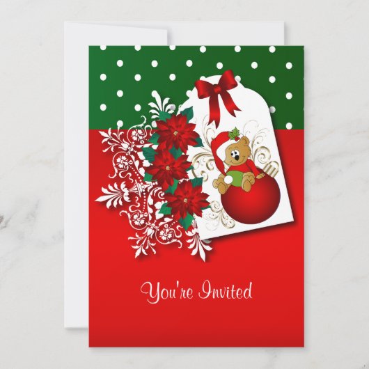 Weihnachtsbär Einladung (Vorderseite)