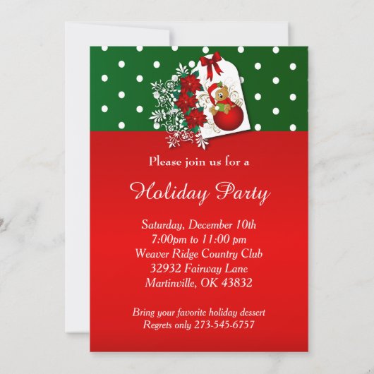 Weihnachtsbär Einladung (Rückseite)