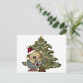 Weihnachtsbär Feiertagspostkarte (Stehend Vorderseite)