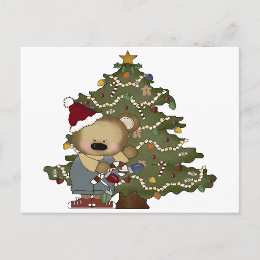 Weihnachtsbär Feiertagspostkarte (Vorderseite)
