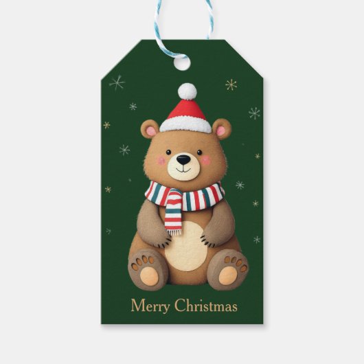 Weihnachtsbär Geschenkanhänger (Vorderseite)