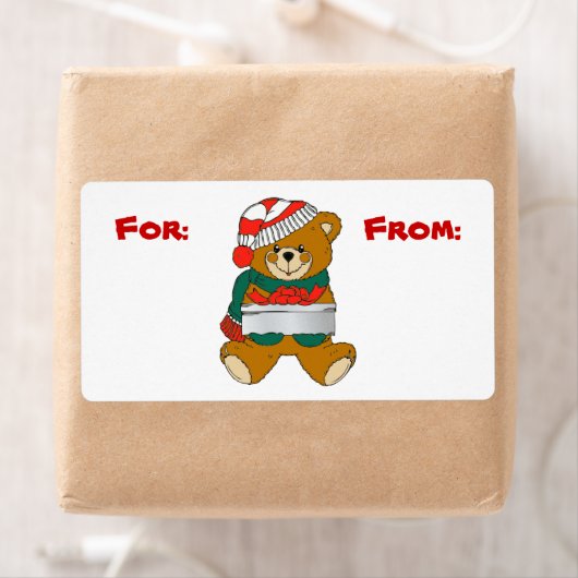 Weihnachtsbär-Geschenketikett (Insitu)
