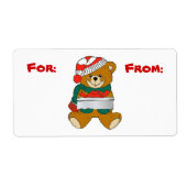Weihnachtsbär-Geschenketikett (Vorne)