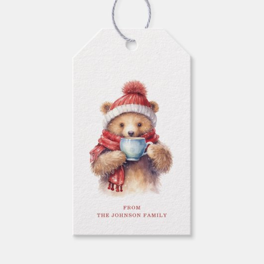 Weihnachtsbär-Geschenketiketten Geschenkanhänger (Vorderseite)