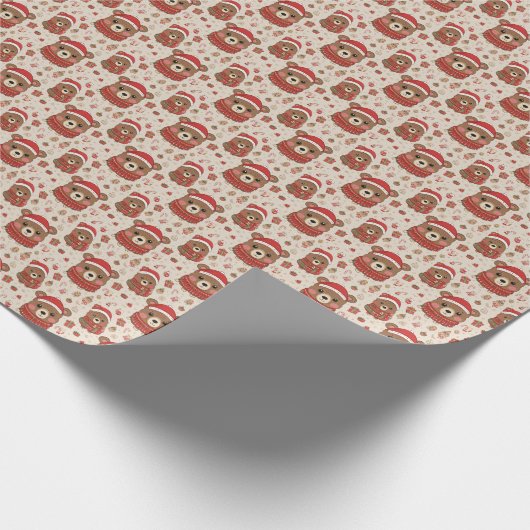 Weihnachtsbär Geschenkpapier (Ecke)