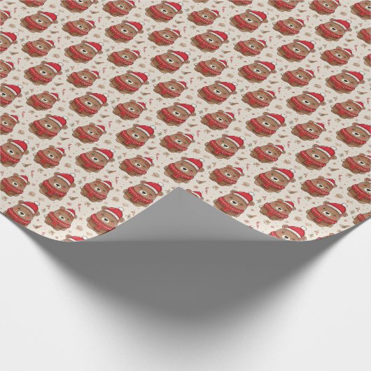 Weihnachtsbär Geschenkpapier (Ecke)