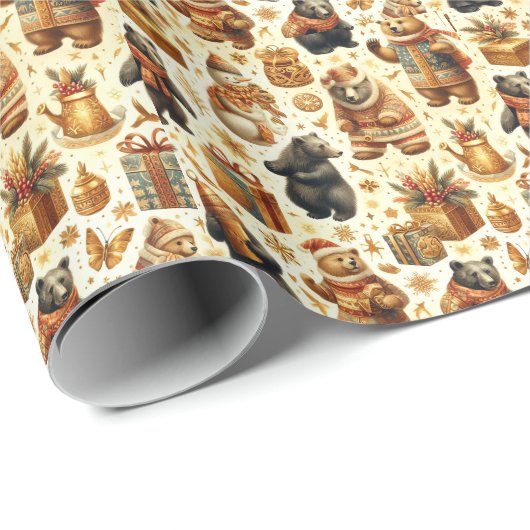 Weihnachtsbär Geschenkpapier (Rolleneckpunkt)