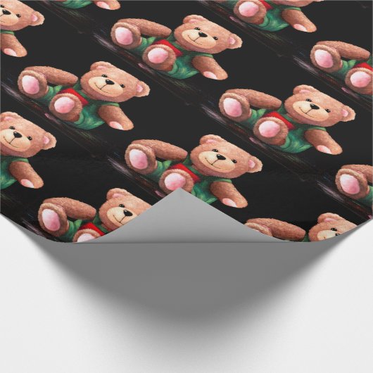 Weihnachtsbär Geschenkpapier (Ecke)