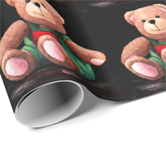 Weihnachtsbär Geschenkpapier (Rolleneckpunkt)
