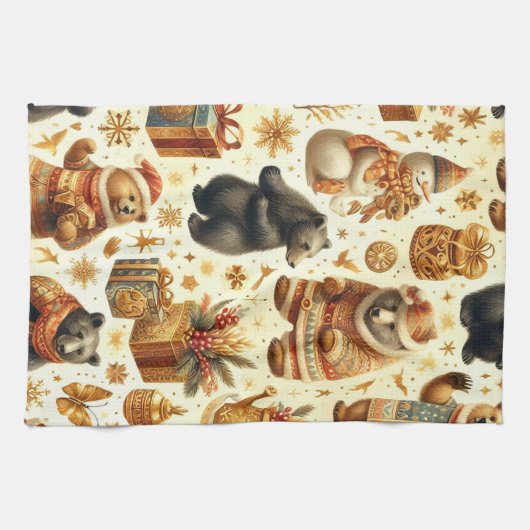 Weihnachtsbär Geschirrtuch (Horizontal)