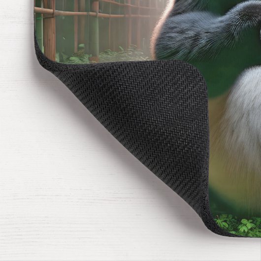 Weihnachtsbär im Bambuswald Mousepad (Ecke)