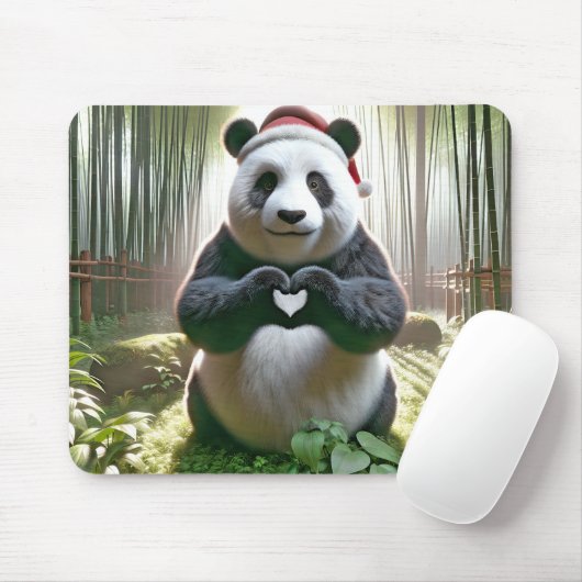 Weihnachtsbär im Bambuswald Mousepad (Mit Mouse)