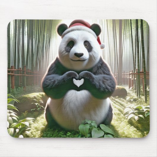 Weihnachtsbär im Bambuswald Mousepad (Vorne)