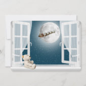 Weihnachtsbär im Fenster Feiertagskarte (Vorderseite)