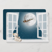 Weihnachtsbär im Fenster Feiertagskarte (Vorne/Hinten)