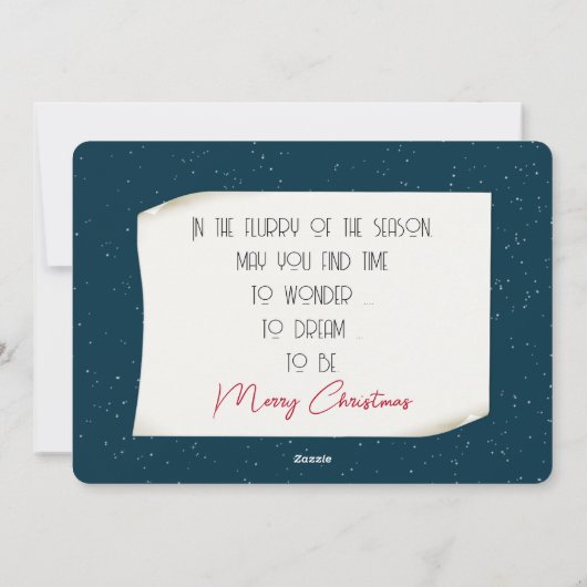 Weihnachtsbär im Fenster Feiertagskarte (Rückseite)