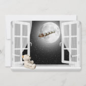 Weihnachtsbär im Fenster Feiertagskarte (Vorderseite)