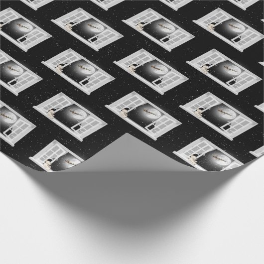 Weihnachtsbär im Fenster Geschenkpapier (Ecke)