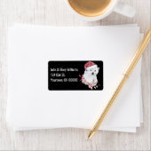 Weihnachtsbär im Schneeflocken Adressaufkleber (Insitu)