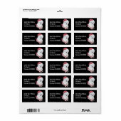 Weihnachtsbär im Schneeflocken Adressaufkleber (Vorne)