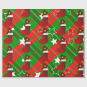 Weihnachtsbär im Strumpf Geschenkpapier (Flach)