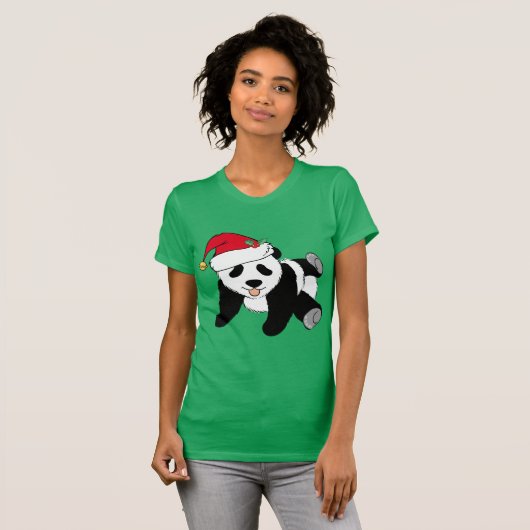 Weihnachtsbär in der Weihnachtsmannmütze T-Shirt (Vorne ganz)