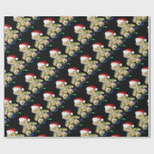 Weihnachtsbär in Lichtern Geschenkpapier (Flach)